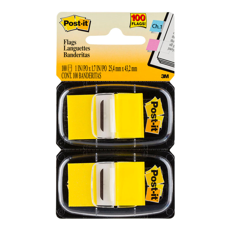 3M Post-It Flags 680-YW2 25X43mm Yellow Twin Pack