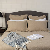 Kyler Queen Quilt in natural stone-washed linen, 240 x 220cm, offering cozy elegance for your bedroom decor.