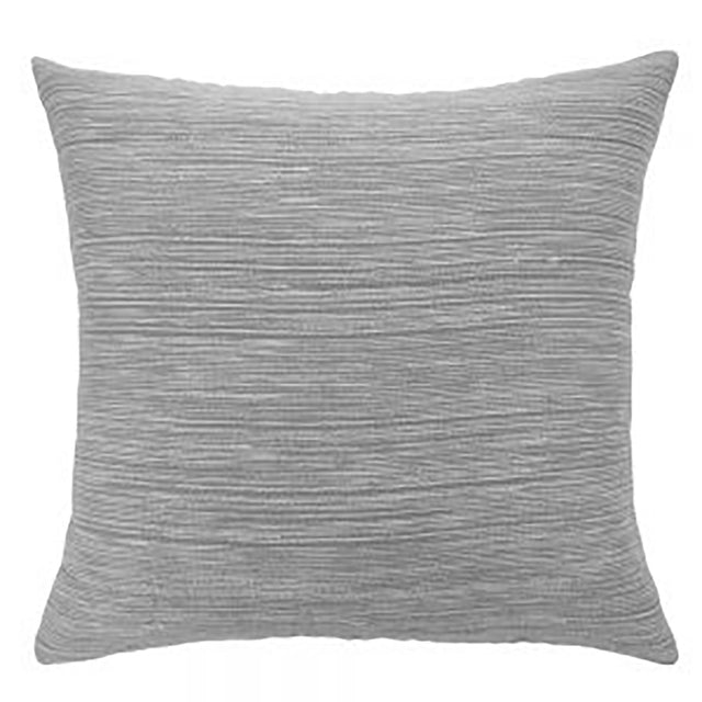 Reversible 65cm grey cushion with cotton front, linen back, lofty fill, and textured flange for elegant home decor.