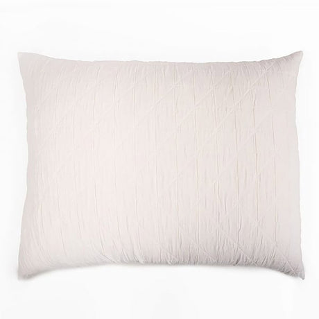 Luxurious ivory pillowslip featuring a diamond grid pattern, crafted from 100% fine cotton for timeless bedroom elegance.