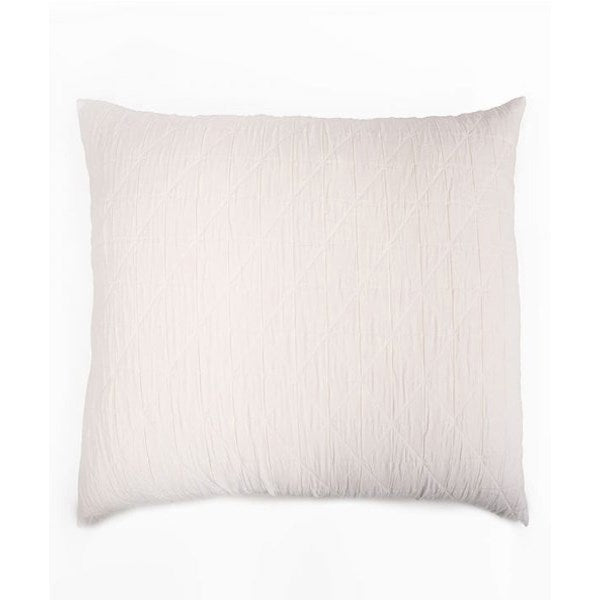 Decorative ivory pillow cover, 65cm, with diamond and square quilting, made from 100% cotton for elegance and comfort.