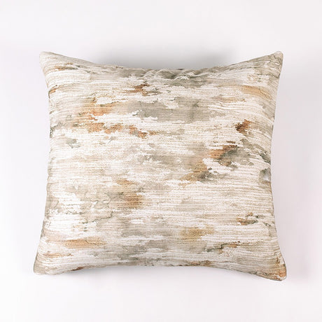 Reversible euro cushion featuring an abstract watercolour design on cotton, with a natural linen back for added elegance.