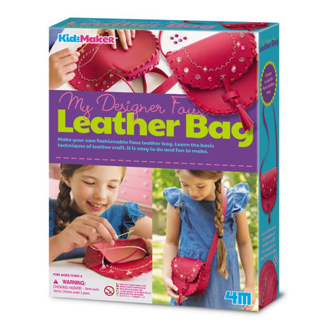 Stylish DIY faux leather handbag kit by 4M, perfect for creating a personalized, eco-friendly fashion accessory.