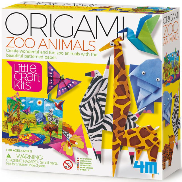 Colorful Origami Zoo Animals kit by 4M featuring various animal designs for crafting and creativity. Perfect for all ages.