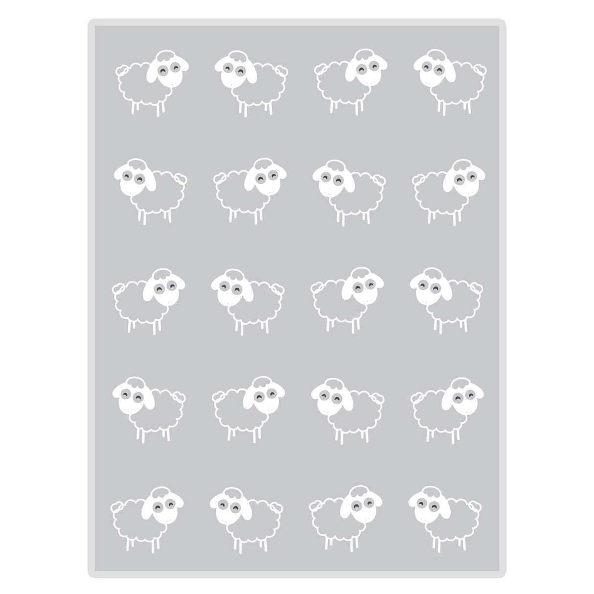 Grey Sheep Sherpa Baby Blanket, 75 x 100cm, features soft cotton front and plush sherpa reverse for ultimate comfort.