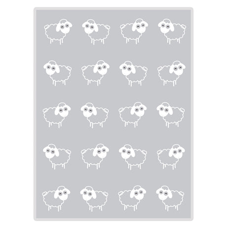 Grey Sheep Sherpa Baby Blanket, 75 x 100cm, features soft cotton front and plush sherpa reverse for ultimate comfort.