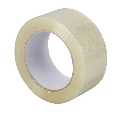 Clear 48mm x 100m packaging tape by Cellux, ideal for quiet sealing of light to medium parcels with strong adhesive.