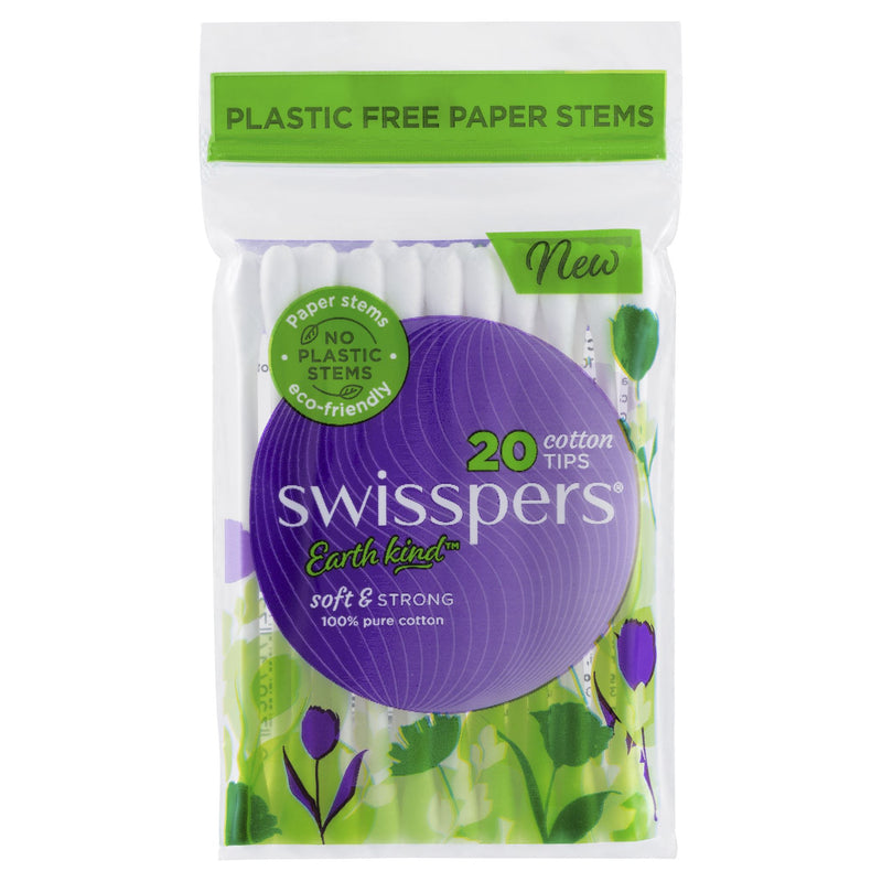 Swisspers Cotton Tips Paper Stems 20 Pack