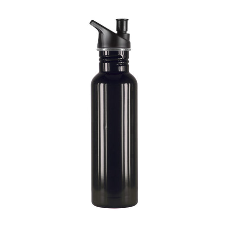 Nomad Eco Safe Drink Bottle in black, 750ml stainless steel, sustainable, chemical-free, perfect for on-the-go hydration.