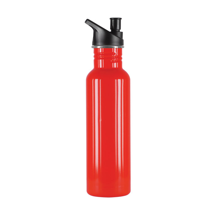 Vibrant red Nomad Eco Safe Drink Bottle, made from 750ml stainless steel, promoting sustainability and chemical-free hydration.