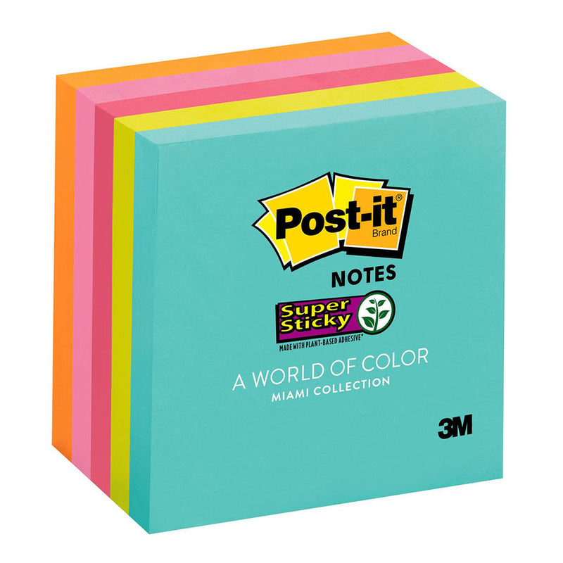 Post-it Super Sticky Notes 654-5SSMIA 76x76mm Miami Pack of 5