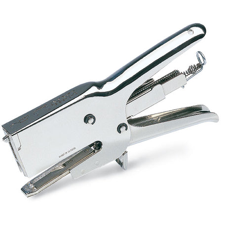 Heavy-duty Rapid Plier HD31 stapler with nickel-plated design, finger stop, and capability to staple 70 sheets effortlessly.