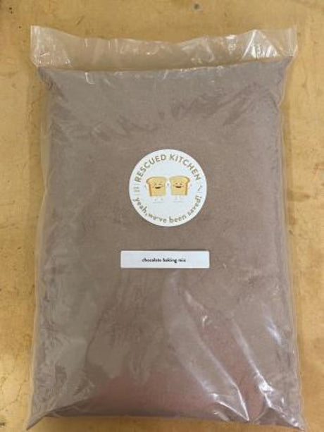 5KG bag of Rescued Kitchen Baking Mix Chocolate, eco-friendly for making muffins, cakes, and more with rescued bread ingredients.