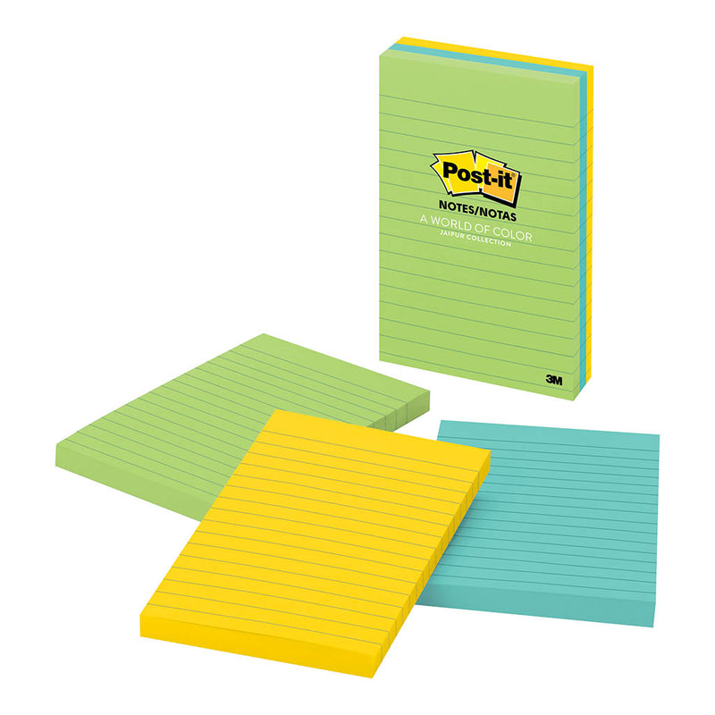 3M Post-it Notes 660-3AU Jaipur Collection Lined 101x152mm Pkt/3