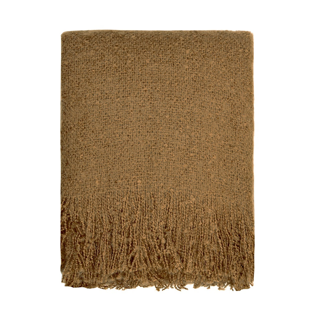 Luxurious tan acrylic throw blanket, 130 x 170 cm, perfect for adding warmth and style to any living space.