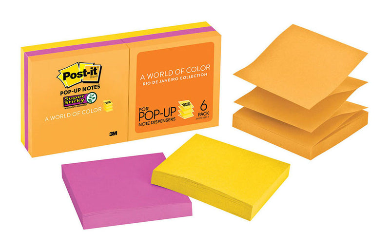 3M Post-It Super Sticky Pop Up Notes R330-6SSUC Pack of 6