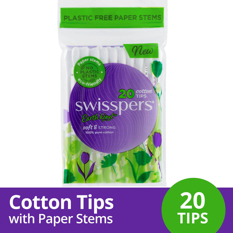 Swisspers Cotton Tips Paper Stems 20 Pack