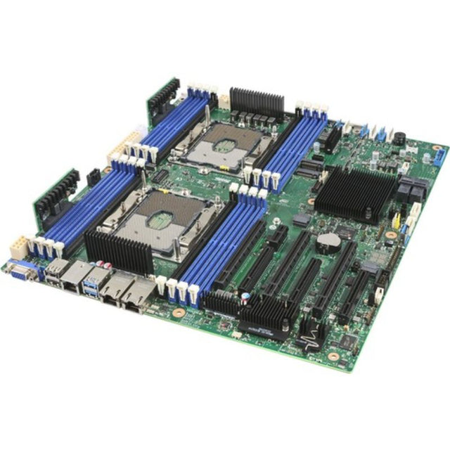 Intel Server Board S2600STBR Single with dual Xeon support, 1TB DDR4 RAM, robust design, and multiple PCIe slots for future-proofing.