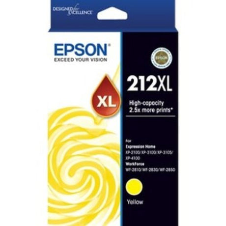 Epson 212XL yellow ink cartridge offers high yield, vibrant prints, and compatibility with various inkjet printers.