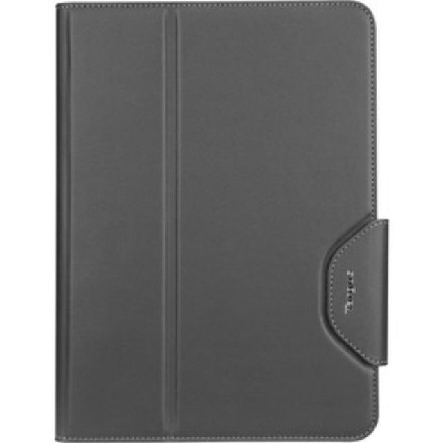 Targus VersaVu Classic Folio Case in black for iPad Air and Pro, offering drop protection and secure grip with straps.