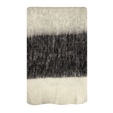 Luxurious BLISS Wool Mohair Blend Throw in Stone with eyelash fringe, crafted from wool and mohair; perfect for cozy decor.