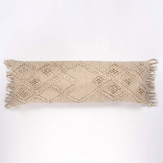 Natural cotton bolster cushion, 36 X 107CM, with a woven texture, perfect for stylish comfort in any decor.