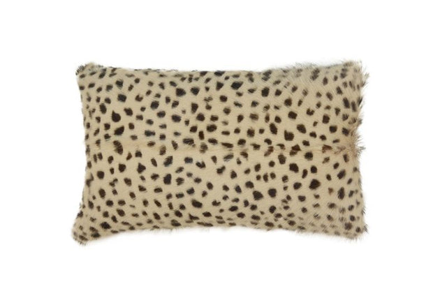 Goat fur leopard print cushion (30x50cm) combines luxury and comfort, perfect for enhancing your home decor.