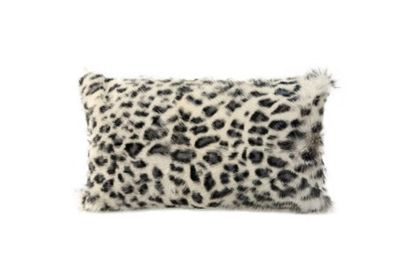 Luxurious blue leopard goat fur cushion (30x50cm) for stylish home decor and plush comfort.