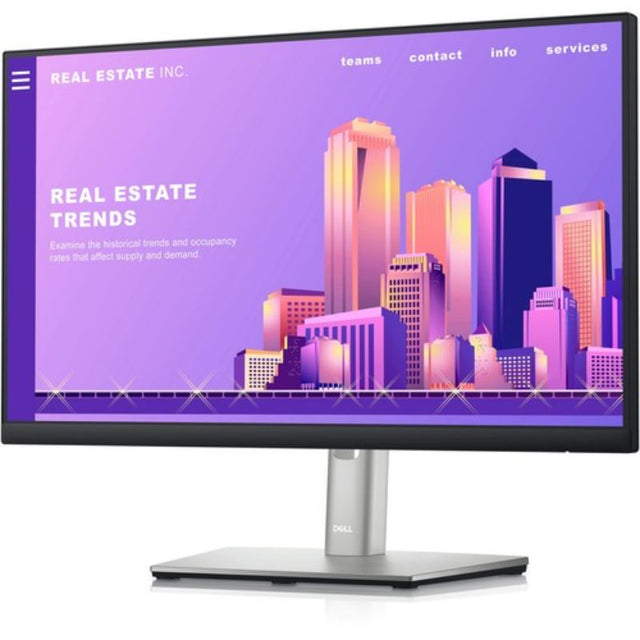 Dell 21.5" P2222H monitor with IPS display, 1920x1080 resolution, height-adjustable stand, and versatile connectivity options.