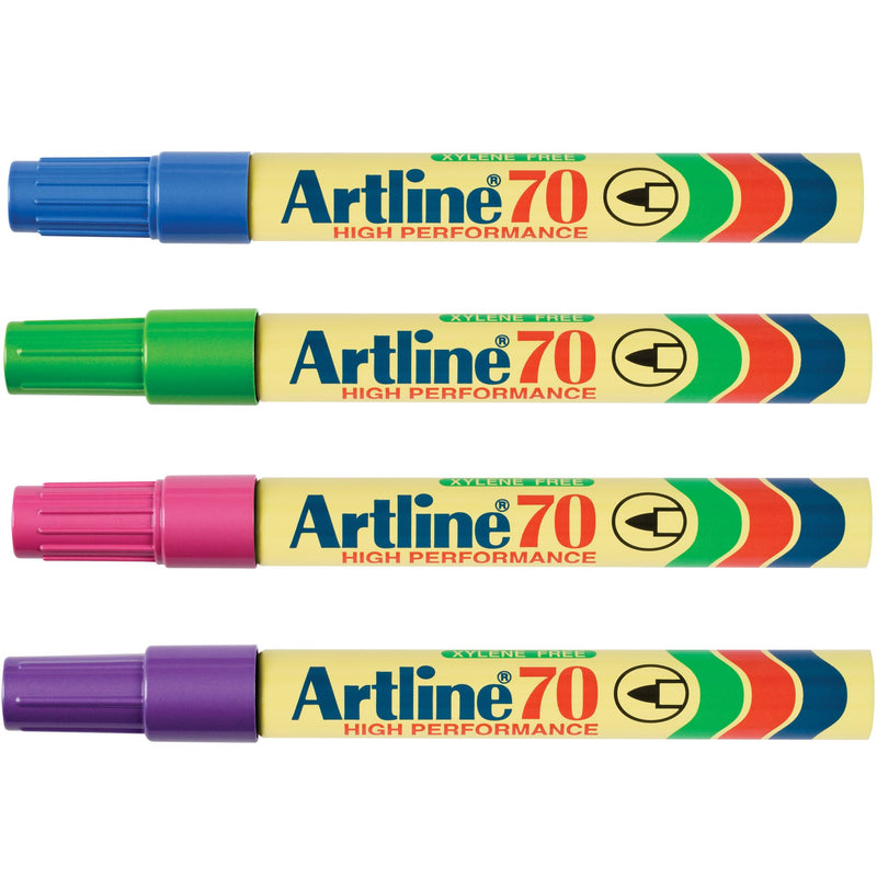 Artline 70 Permanent Marker 1.5mm Bullet Nib Brights Asst -12 units