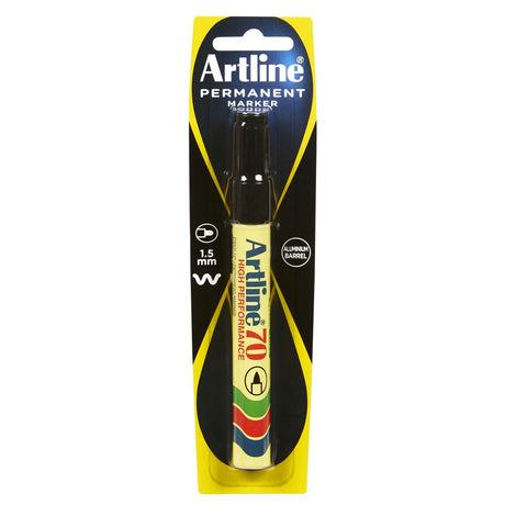 Artline 70 Permanent Marker with 1.5mm bullet nib, perfect for versatile and durable marking on various surfaces.