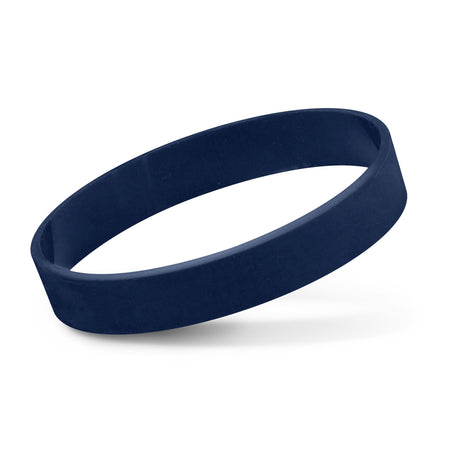 Navy blue silicone wristbands, 10-pack, ideal for promotions, fundraising, and events; customizable and waterproof.