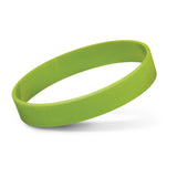 Vibrant lime green silicone wristbands, pack of 10, perfect for events, promotions, and fundraising campaigns.