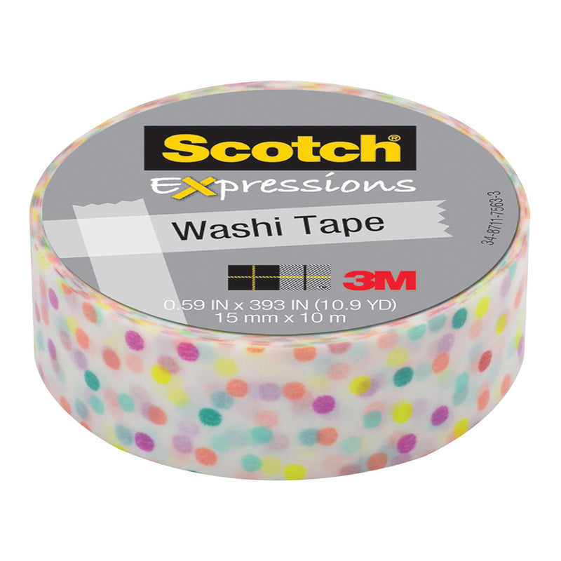3M Scotch Expressions Washi Tape C314-P47 15mm x 10m Fun Dots