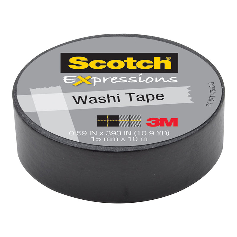 3M Scotch Expressions Washi Tape C314-BLK 15mm x 10m Black