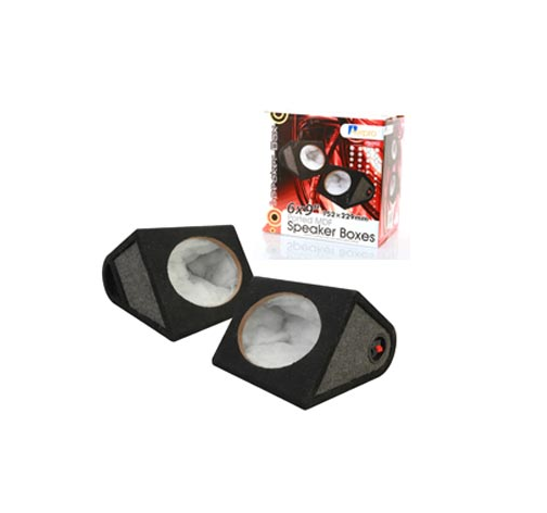 Speaker Box 6x8 Ported Black Carper Pair - Aerpro