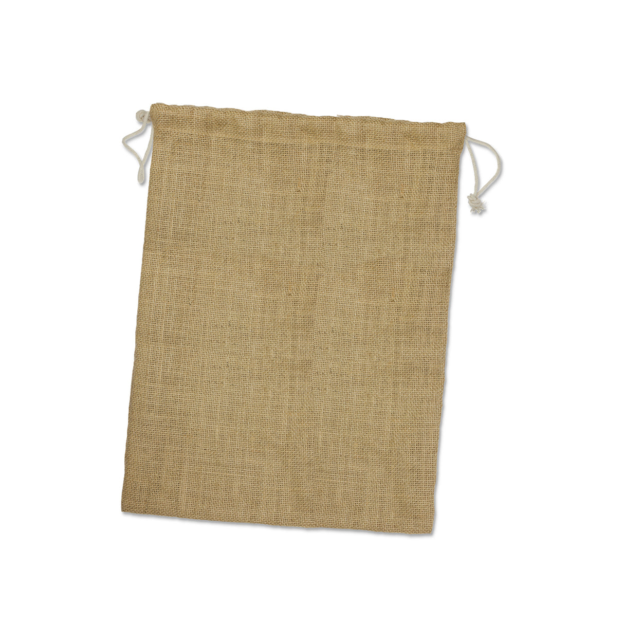 Large natural jute gift bags with drawstrings, ideal for eco-friendly gifting, set of 30 units, 375mm x 300mm.