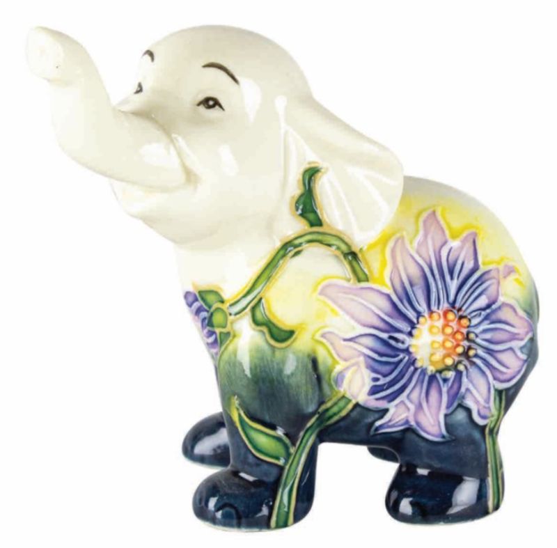 Ornament - FLOWERS PURPLE ELEPHANT (10CM)