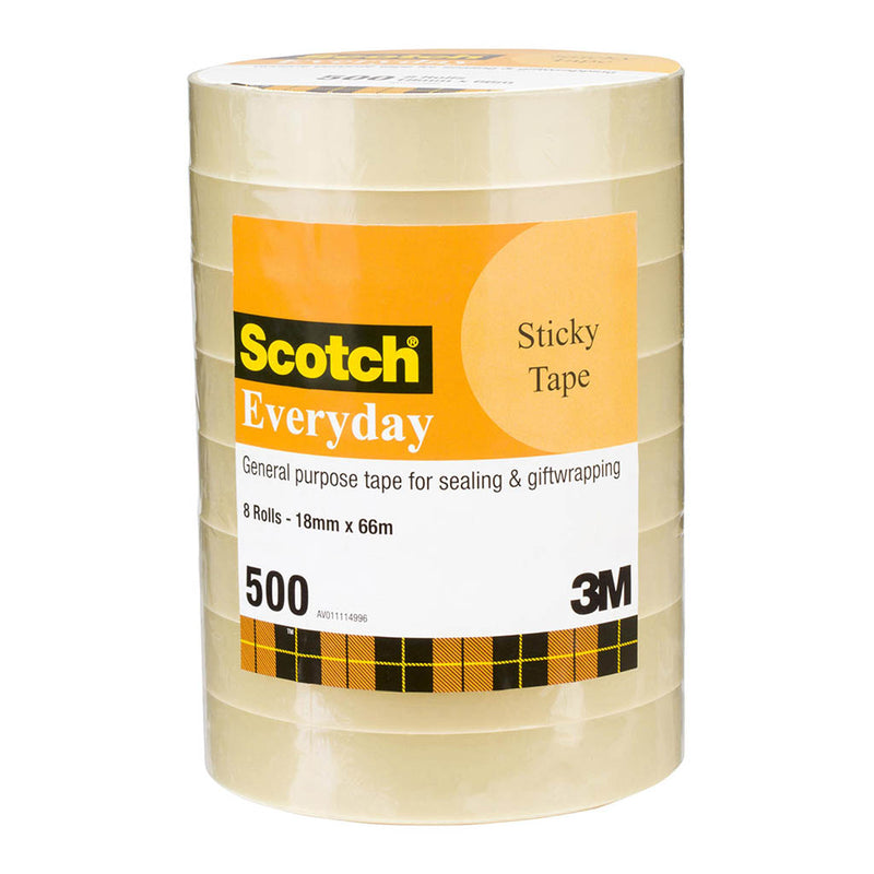Scotch Everyday Tape 500 18mm x 66m Pack 8