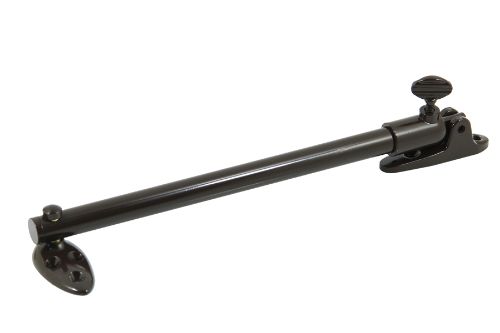 Telescopic stay for side hung windows in Florentine Bronze, adjustable for 5 positions, made from brass and zinc for durability.