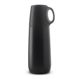 Bopp Hot Flask in black, 600ml stainless steel, stylish matte finish, keeps drinks hot or cold, easy push-button pouring.