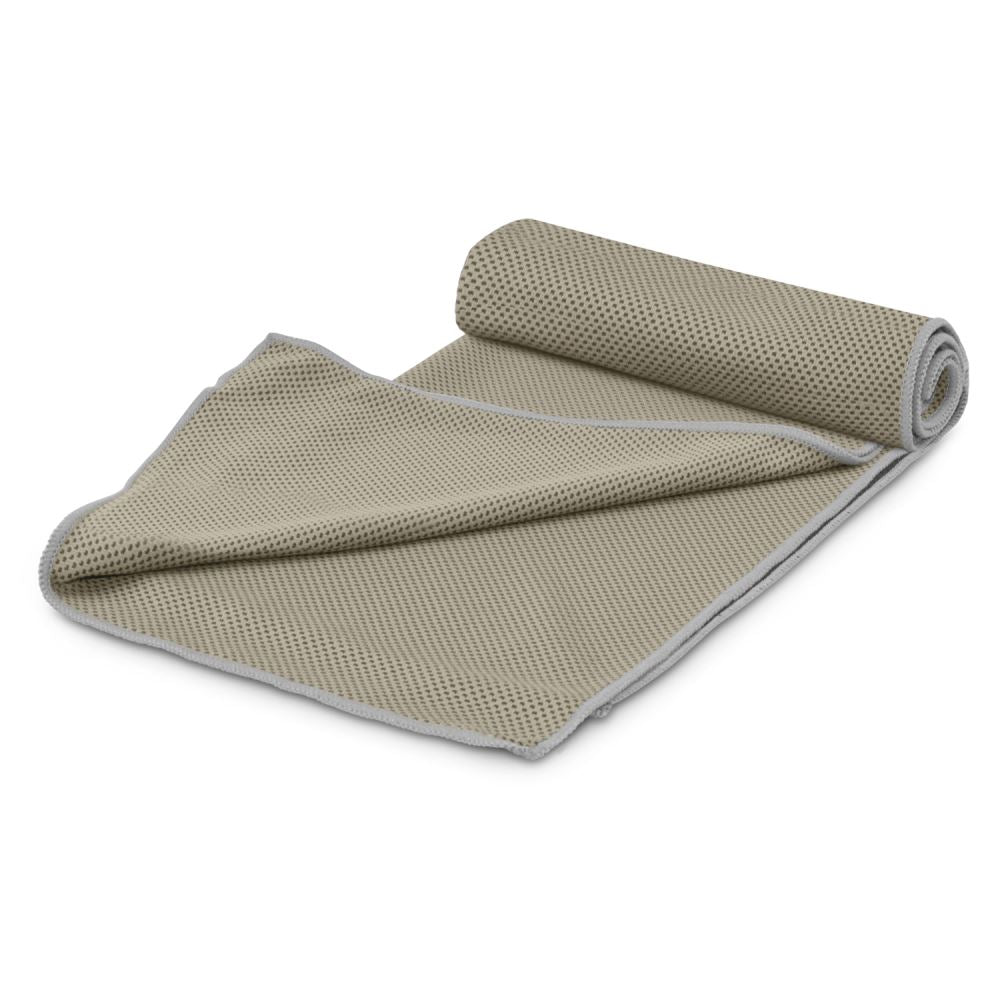 Grey Yeti Cooling Towel designed for rapid cooling during outdoor activities, lightweight and portable for easy use.