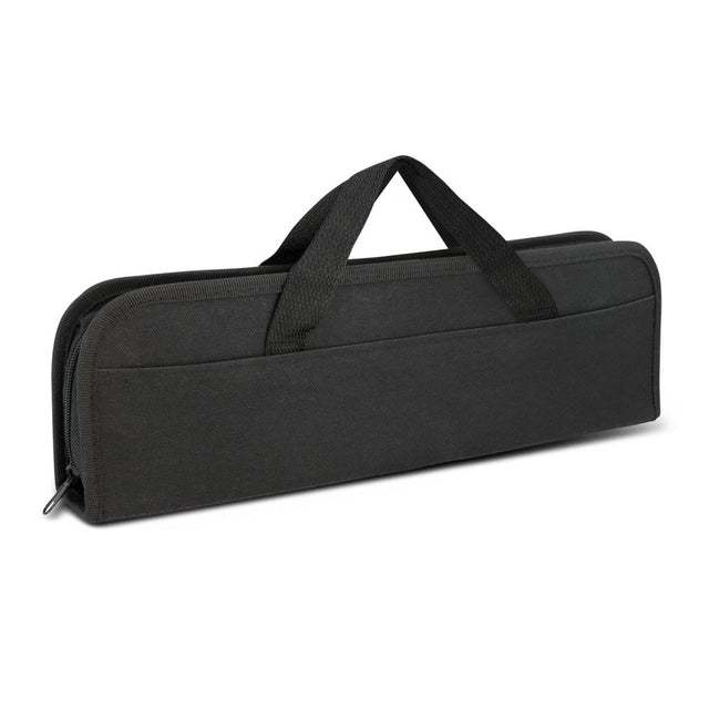 Asada BBQ Set featuring stainless steel tools in a durable 600D polyester case, perfect for grilling enthusiasts.