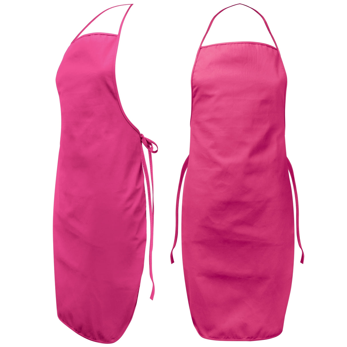 Set of 6 vibrant pink bib aprons, made from durable cotton twill, perfect for cooking, baking, and crafting.