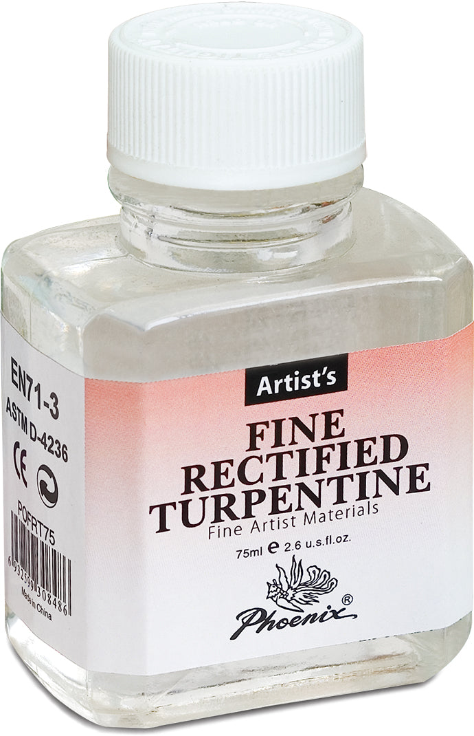 Premium 75ml fine turpentine for artists, enhancing oil paints and providing fluidity for stunning artwork.