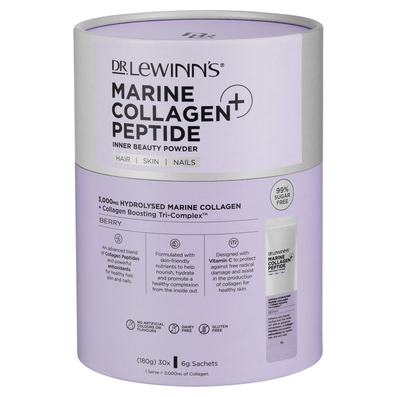 Dr. LeWinn's Marine Collagen Peptide+ Inner Beauty Powder Berry - 30 X 6g