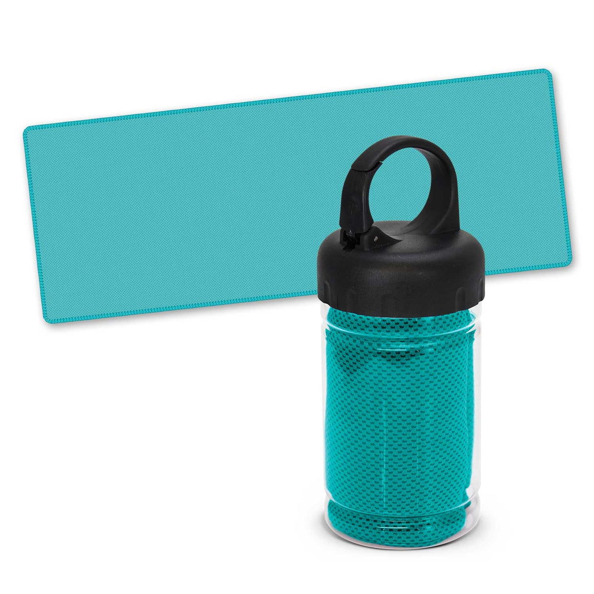 Set of 6 cooling towels in vibrant colors, perfect for athletes; cools instantly when wet for outdoor activities.