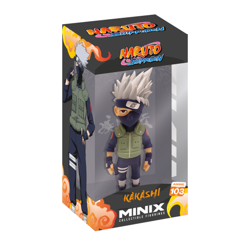 Intricately designed MINIX Naruto Kakashi figurine, showcasing vibrant colors and characteristic details of the beloved character.