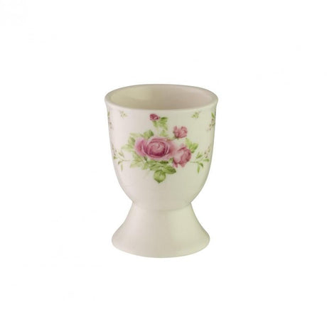 Charming Avanti Egg Cup in Rose White with bunny faces, crafted from durable stoneware for fun and stability at breakfast.