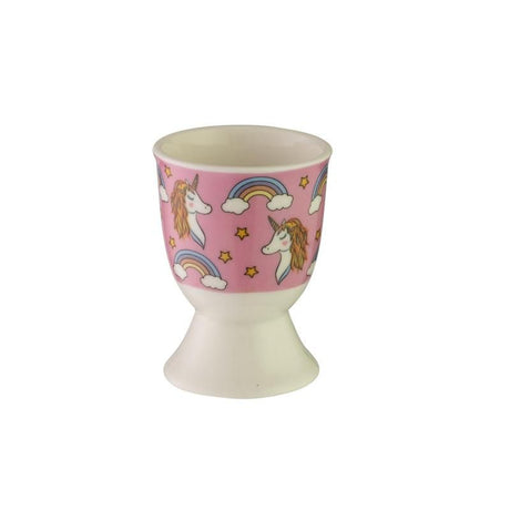 Avanti Egg Cup in Unicorn Pink, a whimsical stoneware holder for boiled eggs, perfect for adding fun to breakfast.